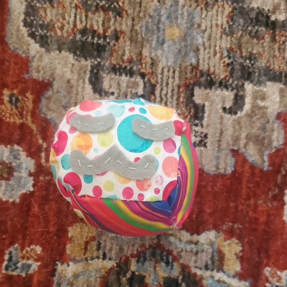 Handmade SlimeCube - Colorful Polka Dot and Striped SleepyHappy